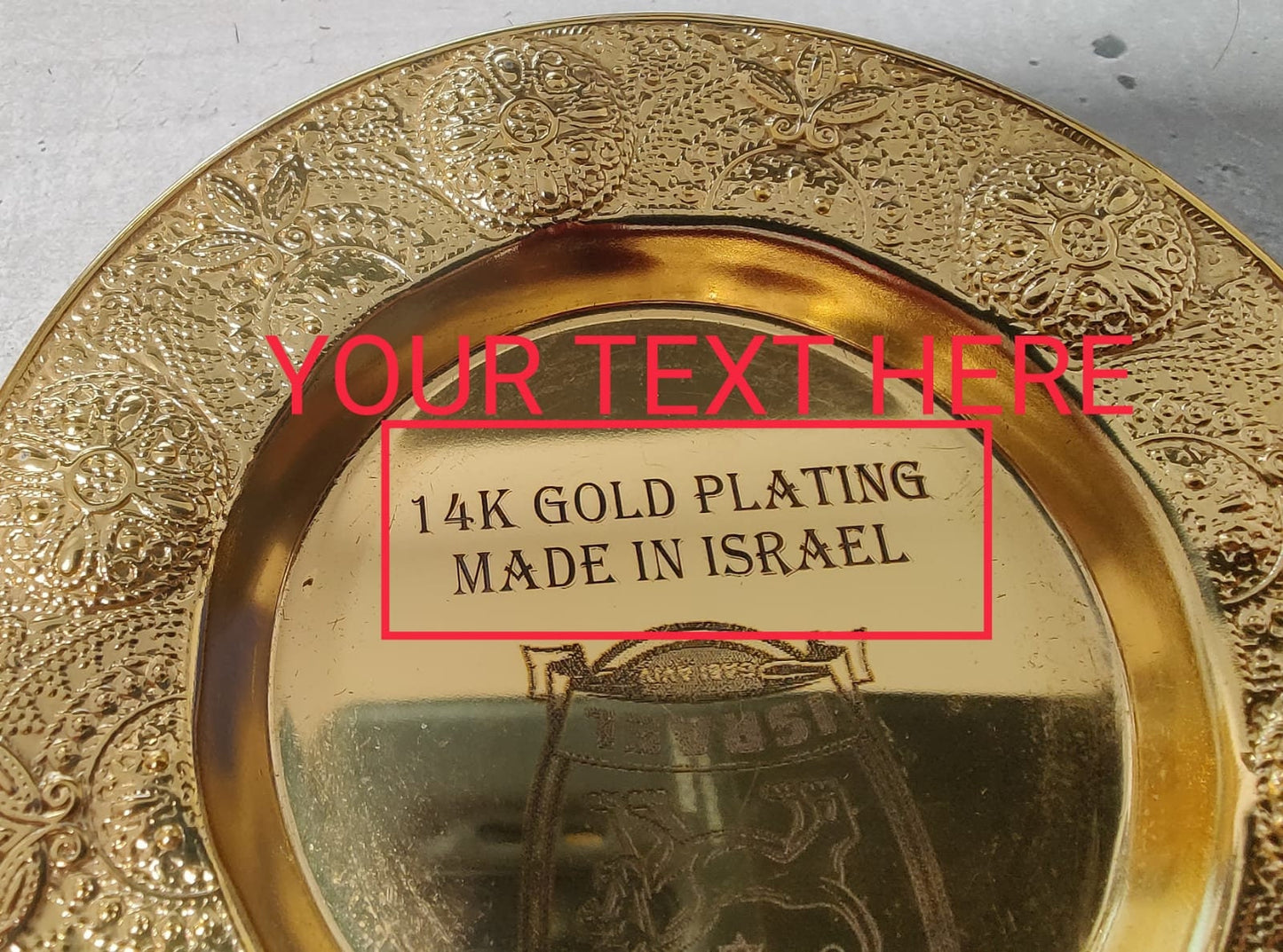 New Hammered Kiddush Cup Silver Plated 6 Inch Height Goblet & Plate Israel Judaica Gift From Israel + Your Personal Engraving